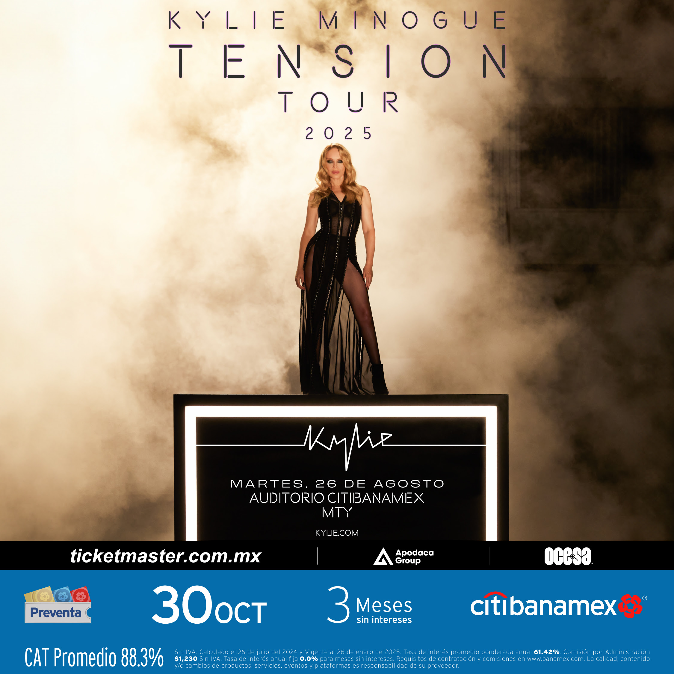 Kylie Minogue en Monterrey: 26 de agosto – Auditorio Citibanamex – Monterrey